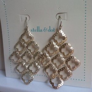 Stella & Dot Silver Chandelier Earrings