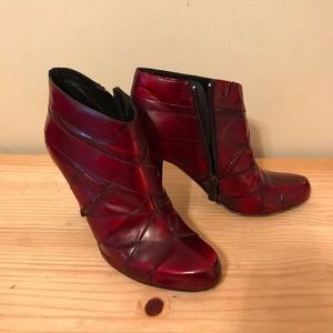 Donald J. Pliner Red Leather Booties