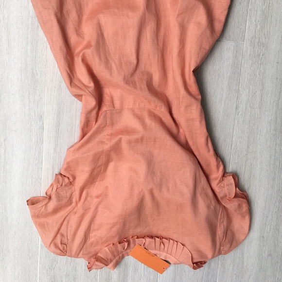 Bcbg coral salmon colored career dress ruffles M - Picture 3 of 3