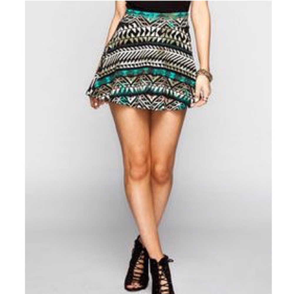 Tribal Print Skater Skirt