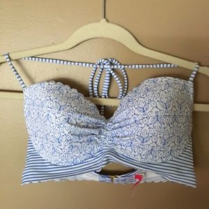 Victoria's Secret Blue and White Bikini Top