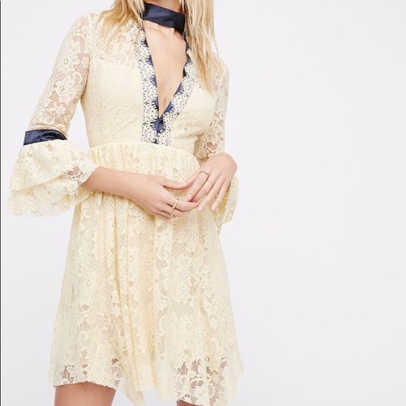 Free People Small Gilded Lace Mini Dress NWOT! - Picture 3 of 9