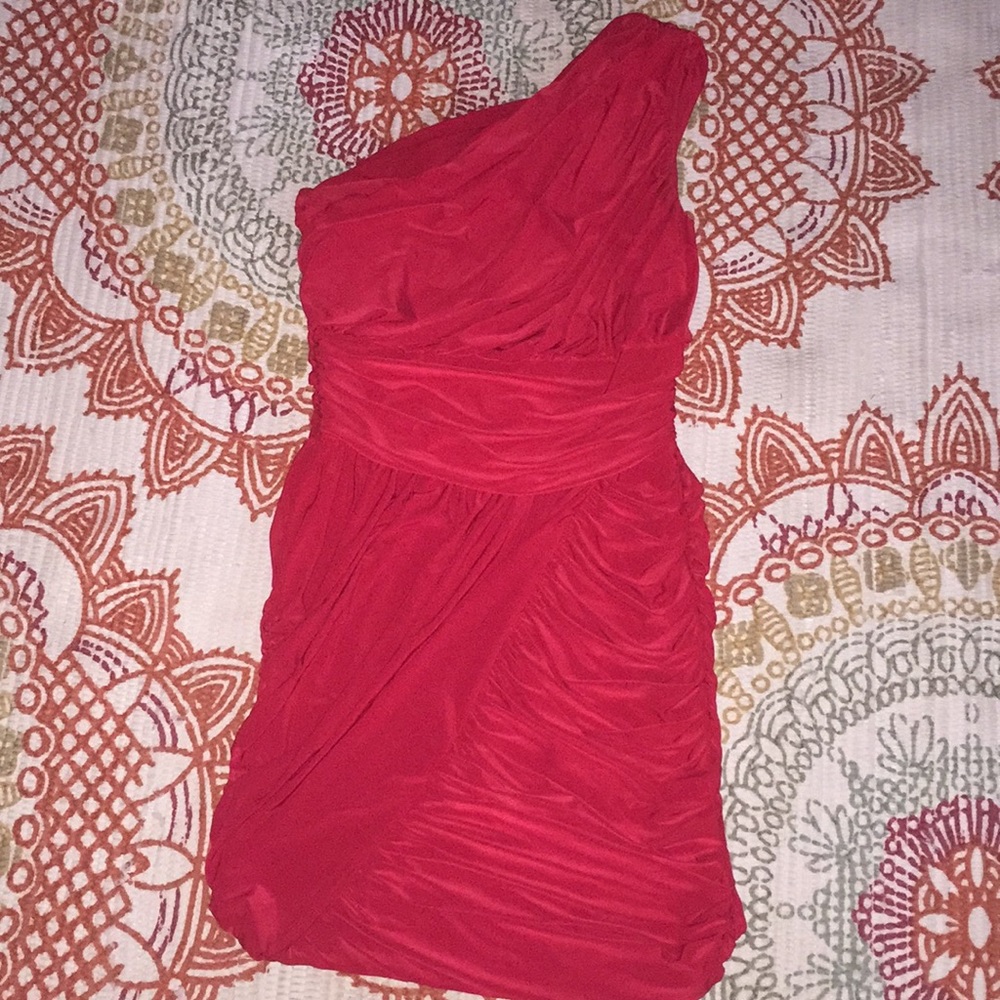 Red One Shoulder Dress