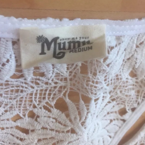 Show me your mumu white Scalloped Eyelet Crop M - Picture 3 of 4