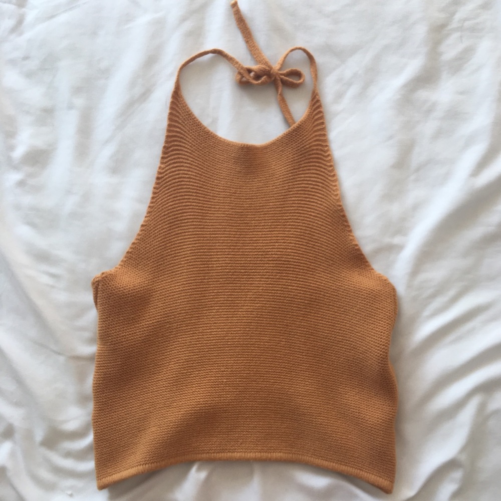 Brandy Melville orange knit halter top