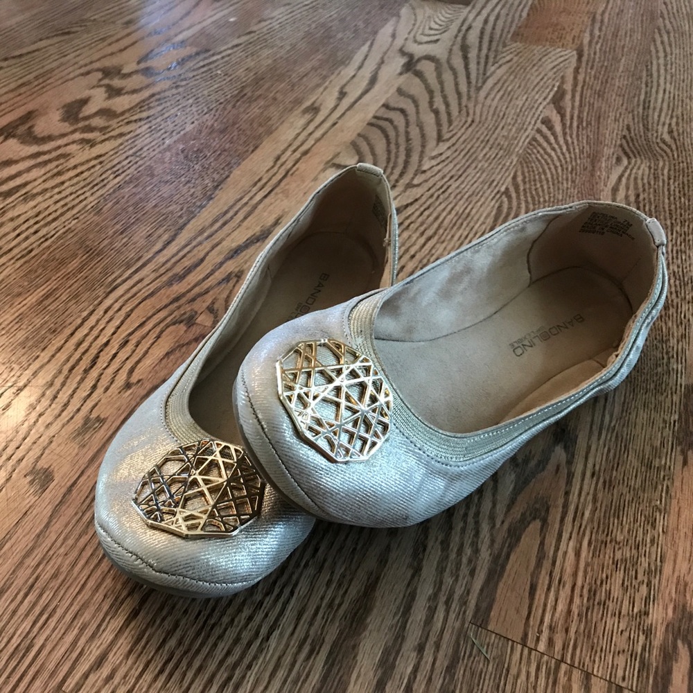Bandolino gold shimmer flats