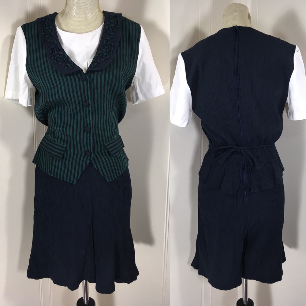 Vintage 90s Striped Tie Back Jumper 1990s