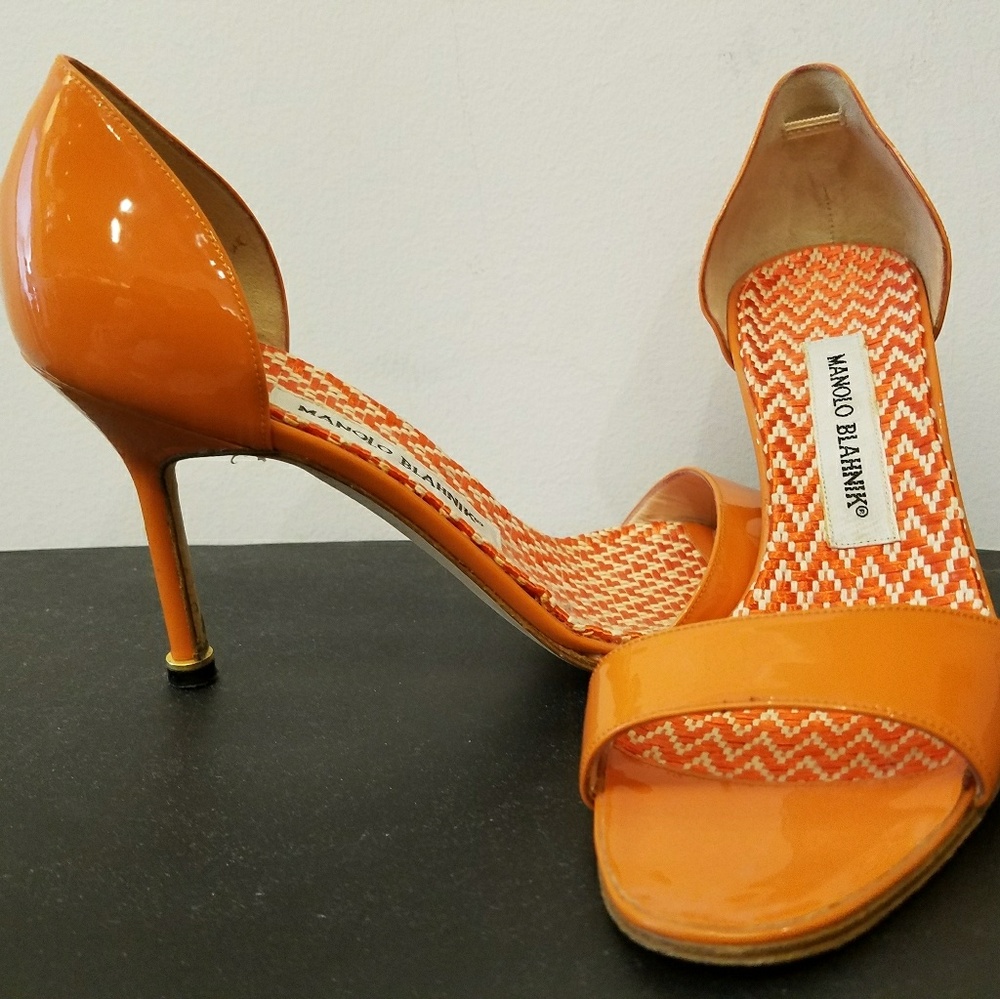 Orange Manolo Blahnik Heels