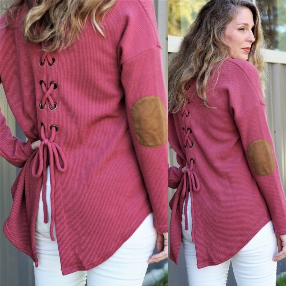 BUY 1, GET 1 50% OFF! Faux Suede Elbow Lace-up - Picture 3 of 3