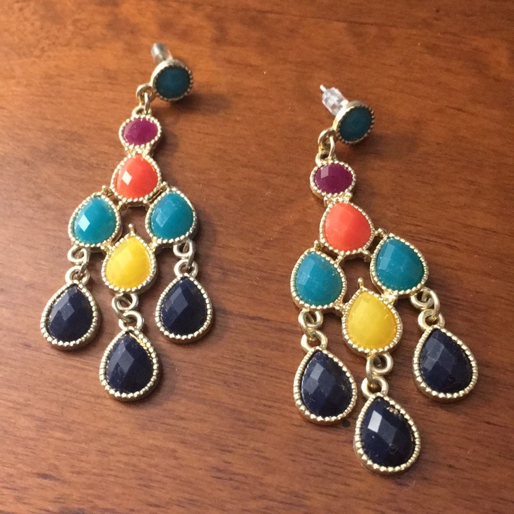 Boutique Colorful Dangle Chandelier Earrings