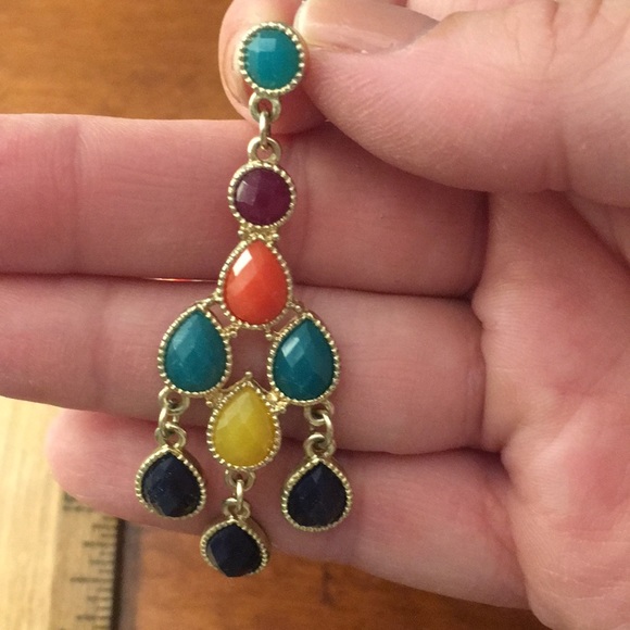 Boutique Colorful Dangle Chandelier Earrings - Picture 3 of 3