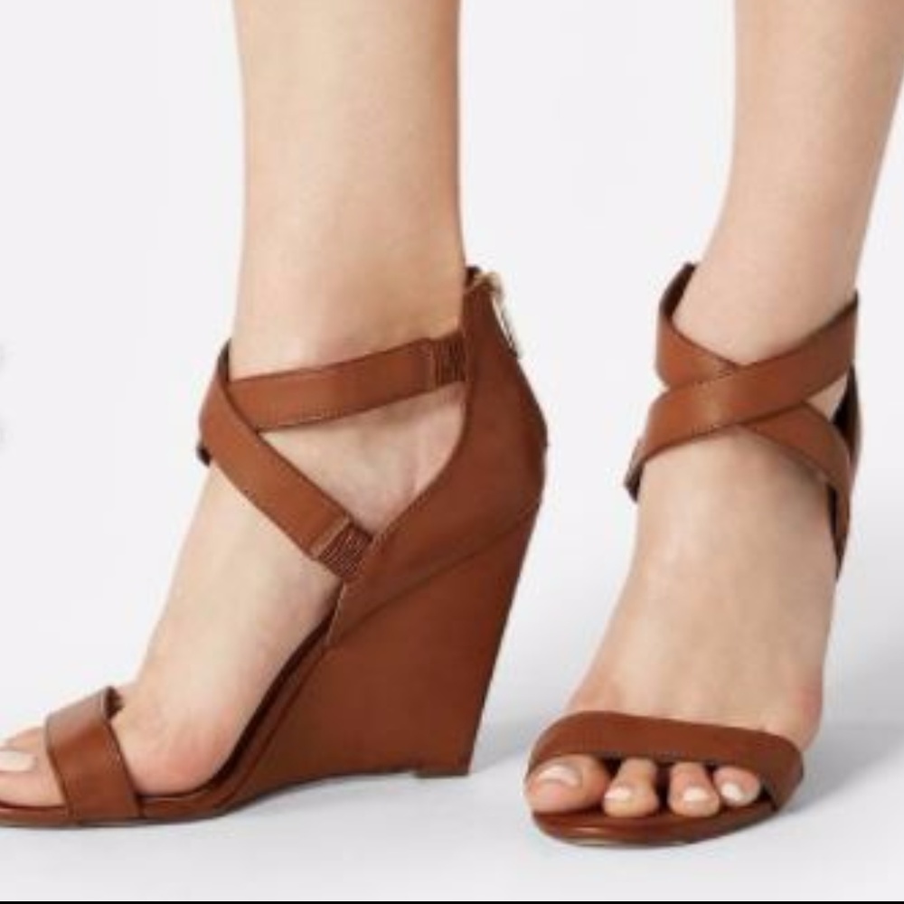 Brand New Justfab Cognac Wedges