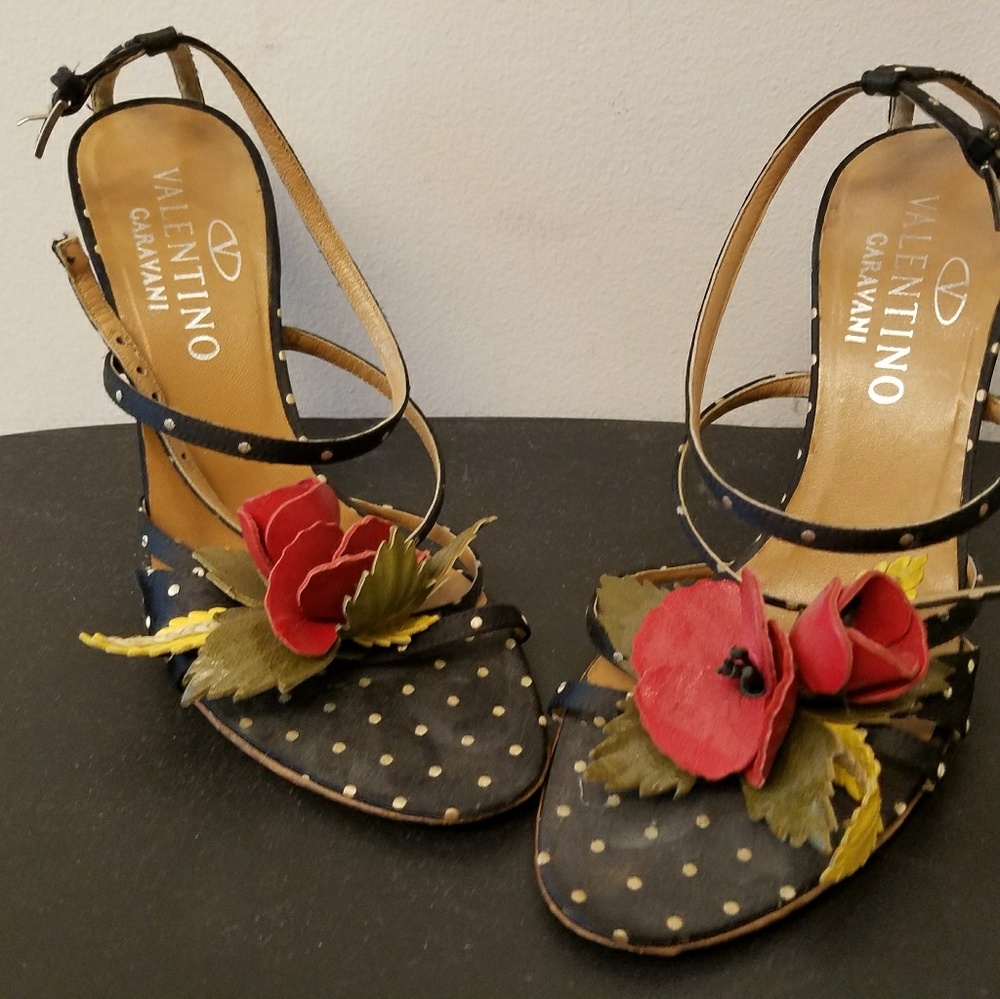Valentino black flower heels