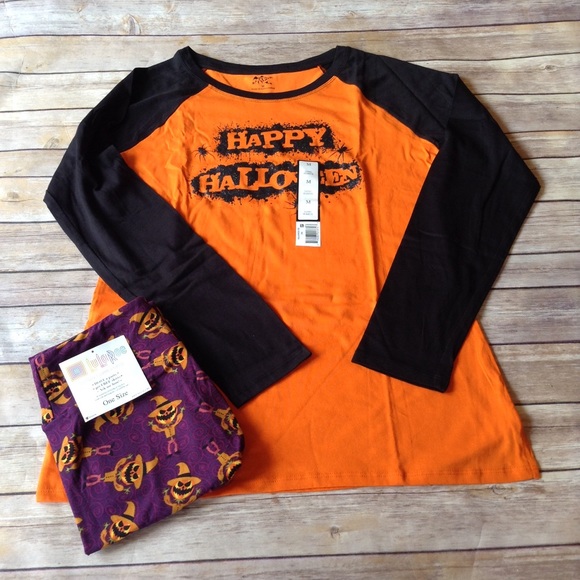 LuLaRoe Halloween OS scarecrow leggings - Picture 2 of 8