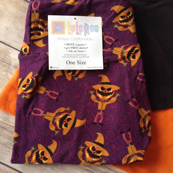 LuLaRoe Halloween OS scarecrow leggings - Picture 4 of 8