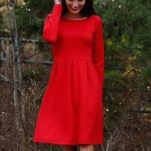 A Line Red Cocktail dress