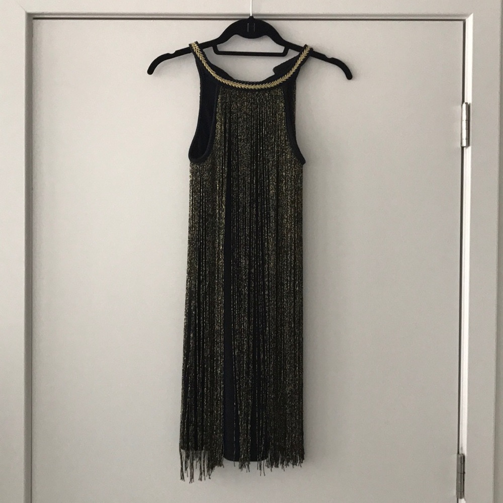 Black and Gold fringe dress!!