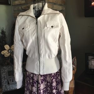 Ivory faux leather Bongo jacket!
