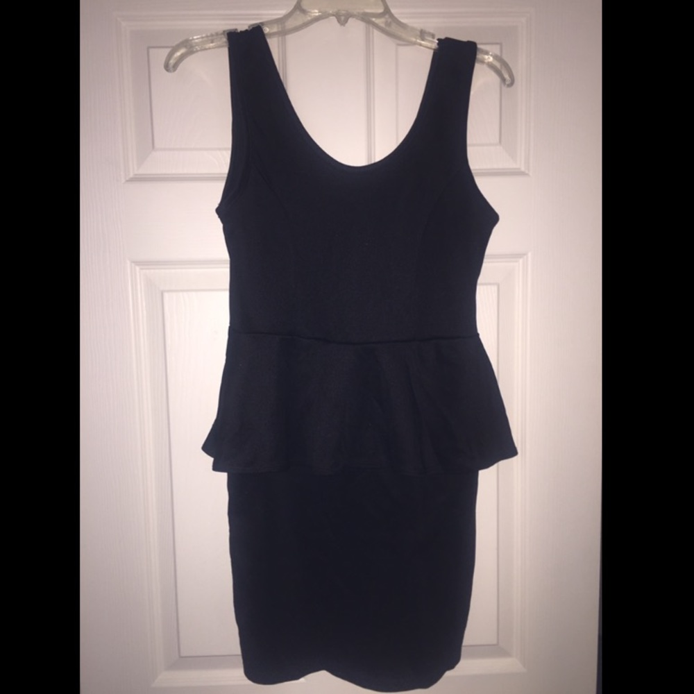 All Black Peplum Dress