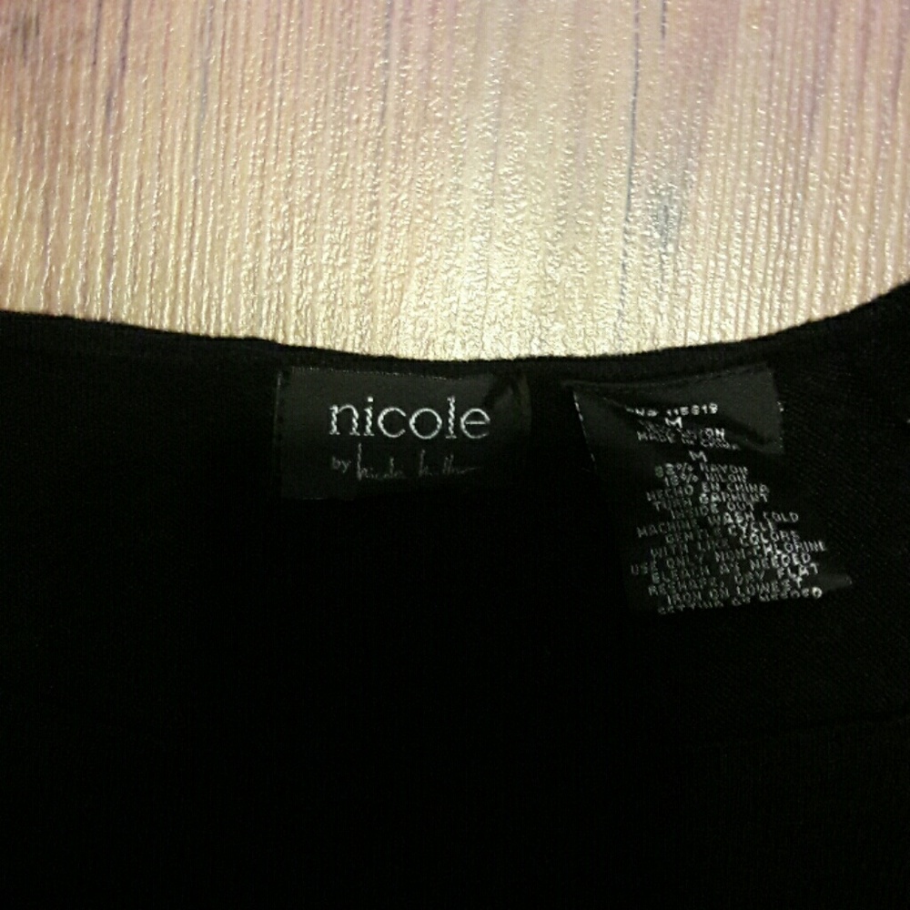 Nicole Miller scoop neck black sweater