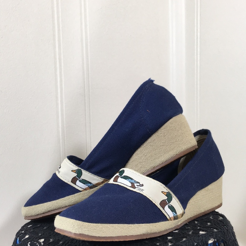 Vintage 70s Mallard Duck Wedge Heels 1970s