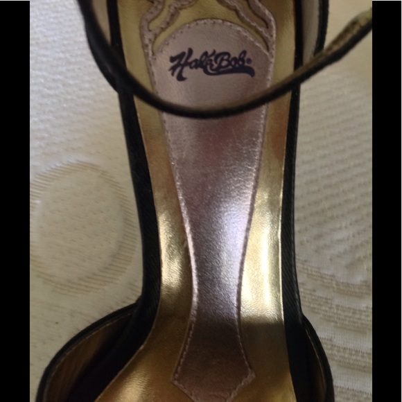 Hale Bob Black Shoe, Multicored Heel, 7 - Picture 5 of 5