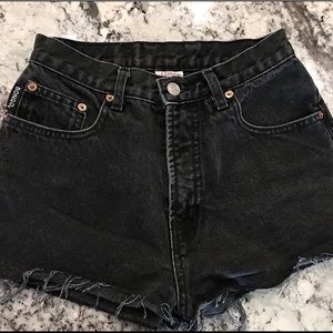 VTG High Waist Bongo Shorts, Washed Black Denim VTG High Waist Bongo Shorts, Washed Black Denim