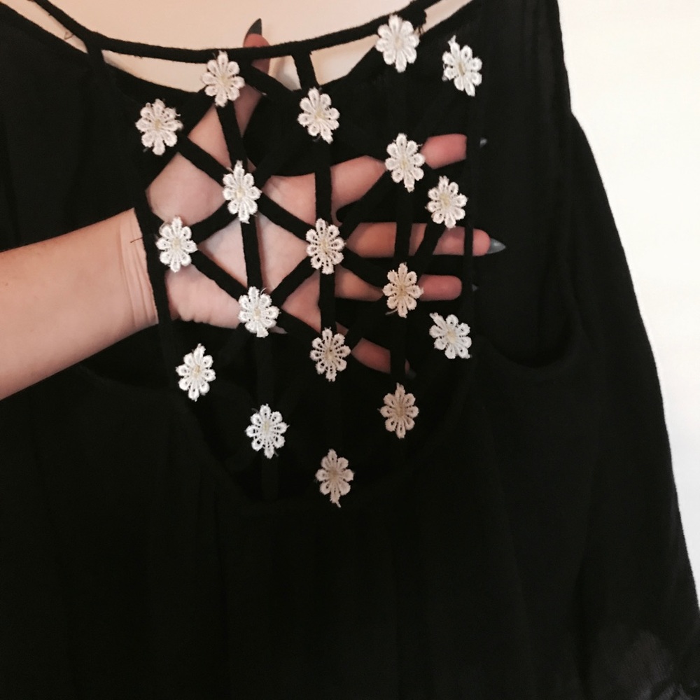 *SOLD* Black flowy top