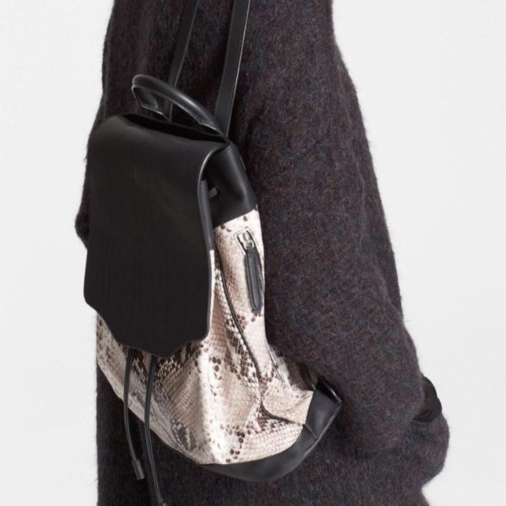 Rag & Bone "Animal" Snakeskin Pilot Backpack