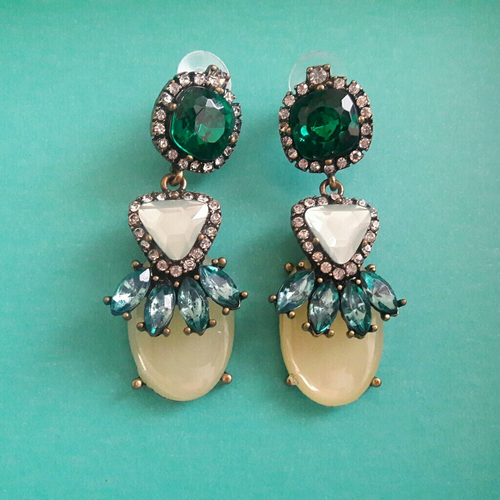 Green Statement Earrings