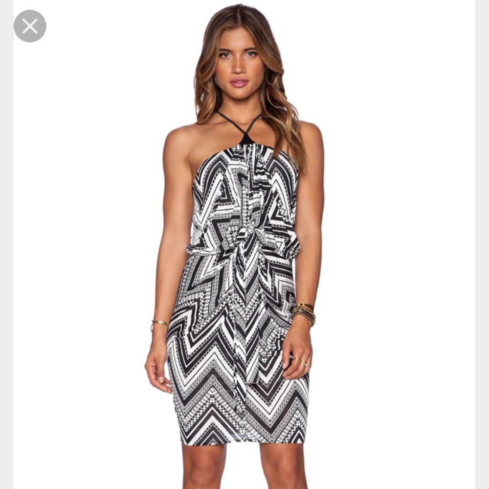 TBags Los Angeles Tie Front Halter Dress