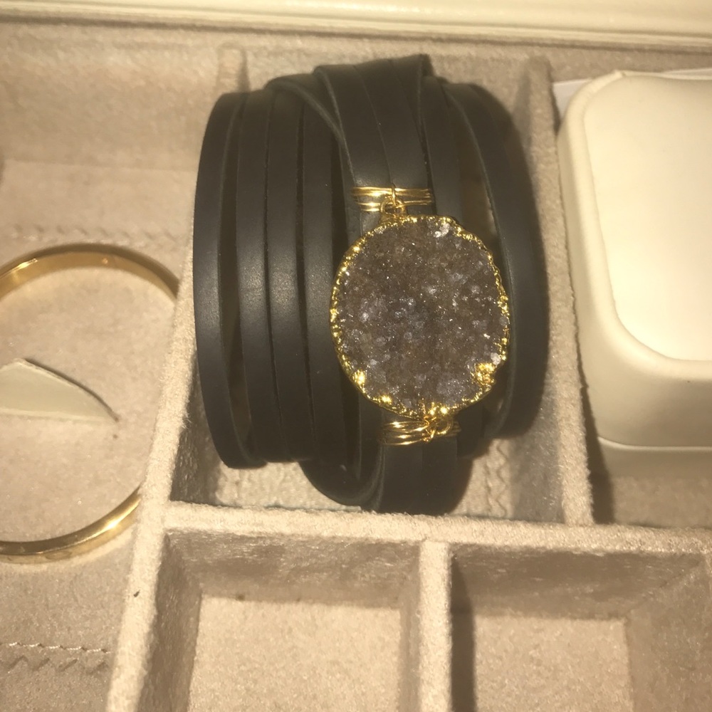 Druzy wrap bracelet