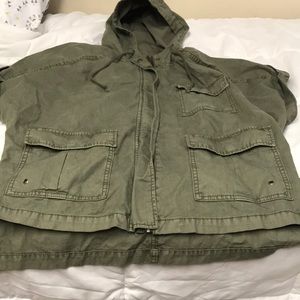 Oversized American Eagle hooded vest