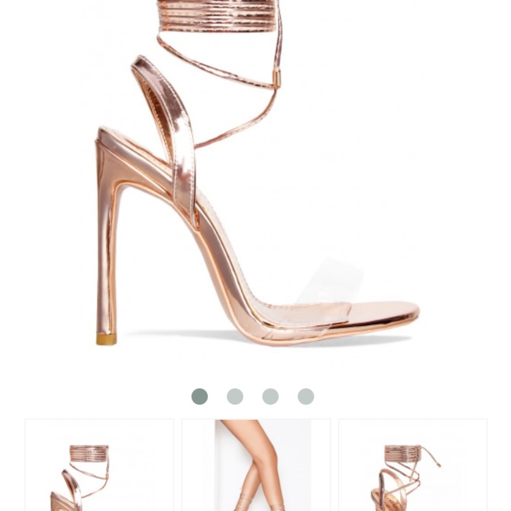 SIMMI ELLA ROSE GOLD CLEAR LACE UP HEEL