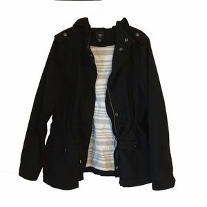 Gap Black Hooded Utility Jacket