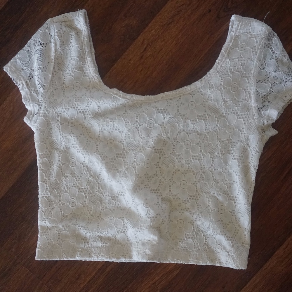 White Lace Crop