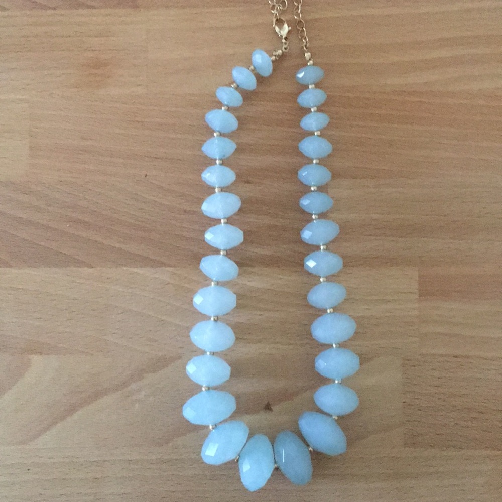 New soft blue and gold necklace