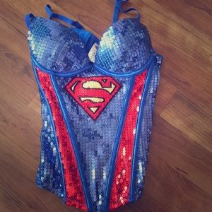 Sexy sequin Supergirl corset