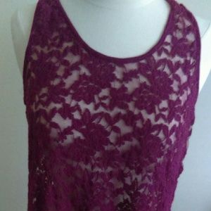 Cranberry Lace Tank