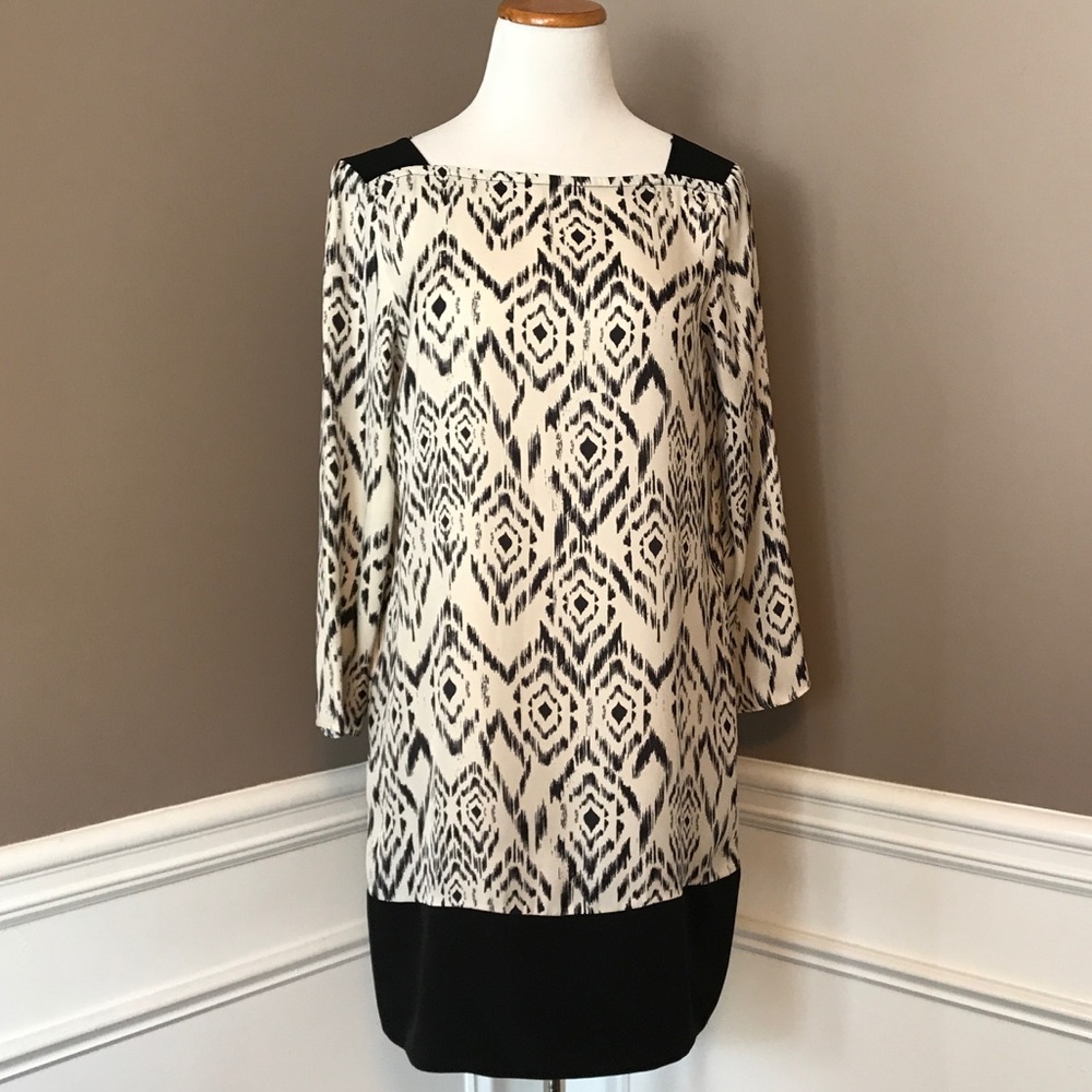 Zara basic M Ivory/back a-line dress