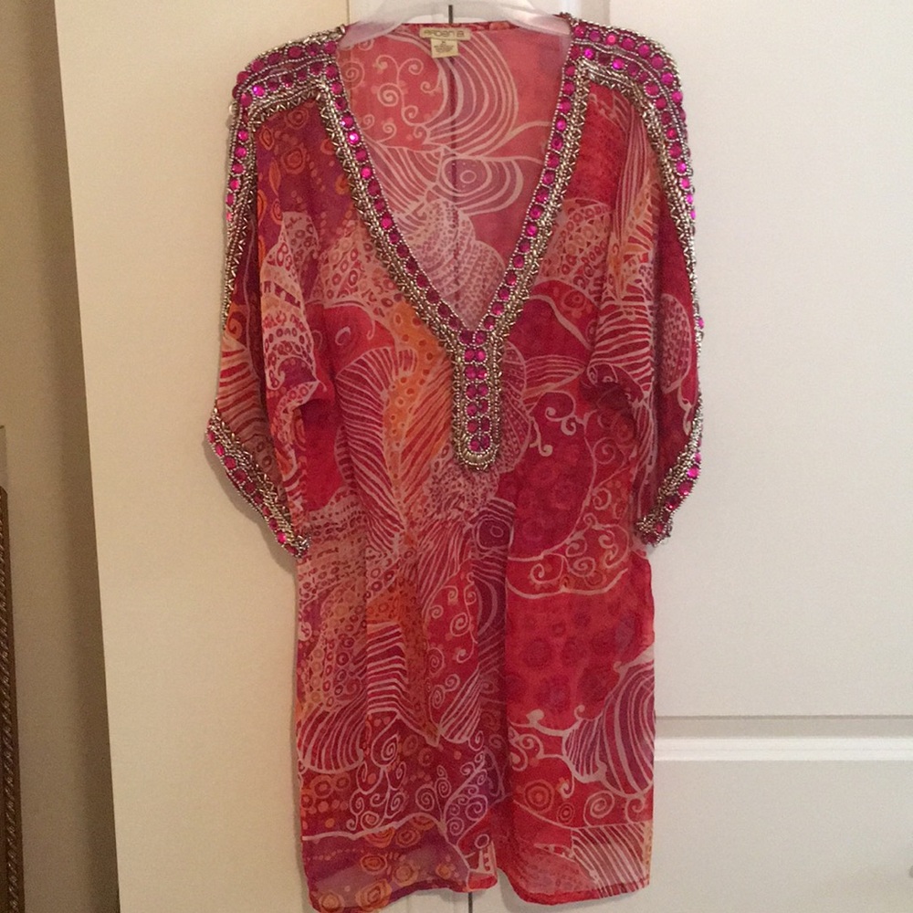 Jeweled swim suit cover up