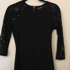 BARELY WORN: Express LBD with lace sleeves