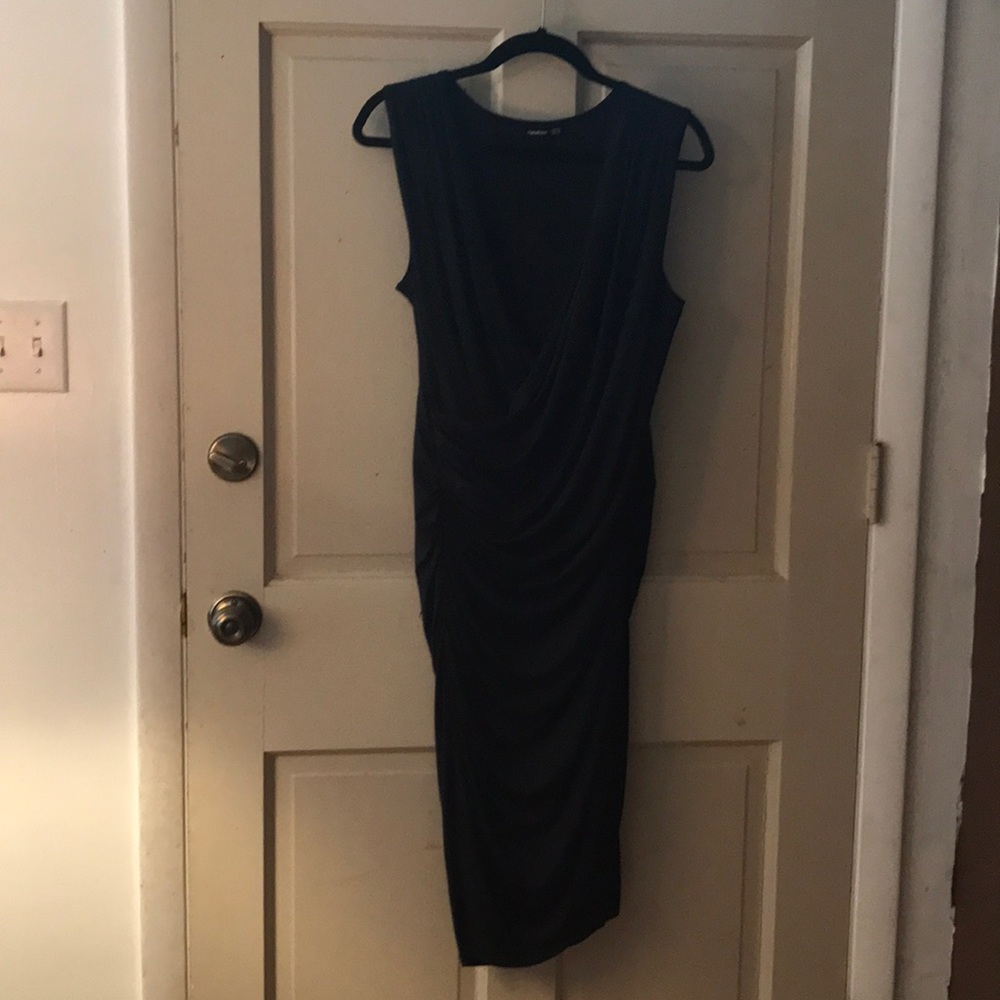 Black mid calf length dress