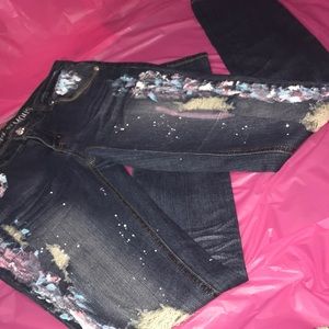 Paint Splatter Skinny Jeans