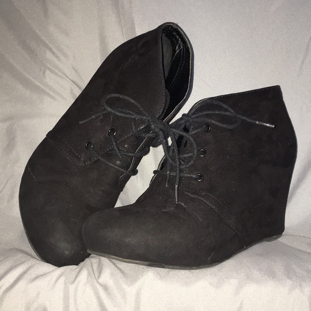 Black lace up Booties