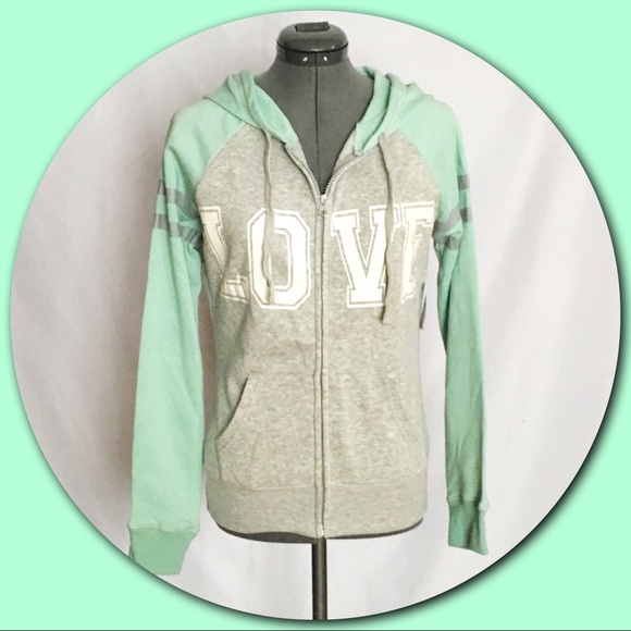 Charlotte Russe Tops - Charlotte Russe 💕Gray & Mint Green Hoodie💕