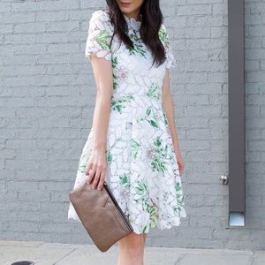 Crochet Floral Flare Dress