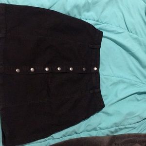 Black denim skirt