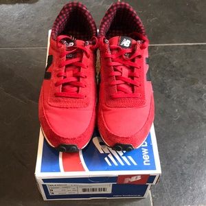 New Balance red sneakers