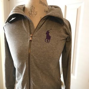 Ralph Lauren Small Grey Zip Front Sweatshirt Horse Ralph Lauren Small Grey Zip Front Sweatshirt Horse